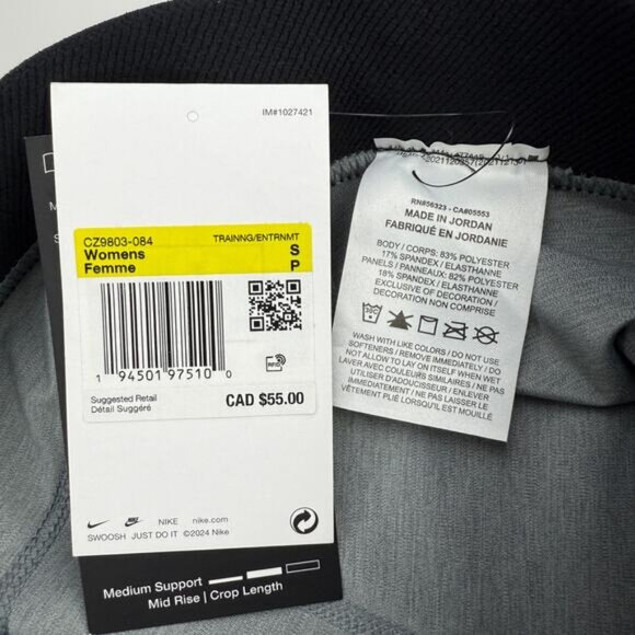 Nike Pro 365 Dri-Fit Leggings Mid Rise Size Small Gray Women's - Picture 7 of 8